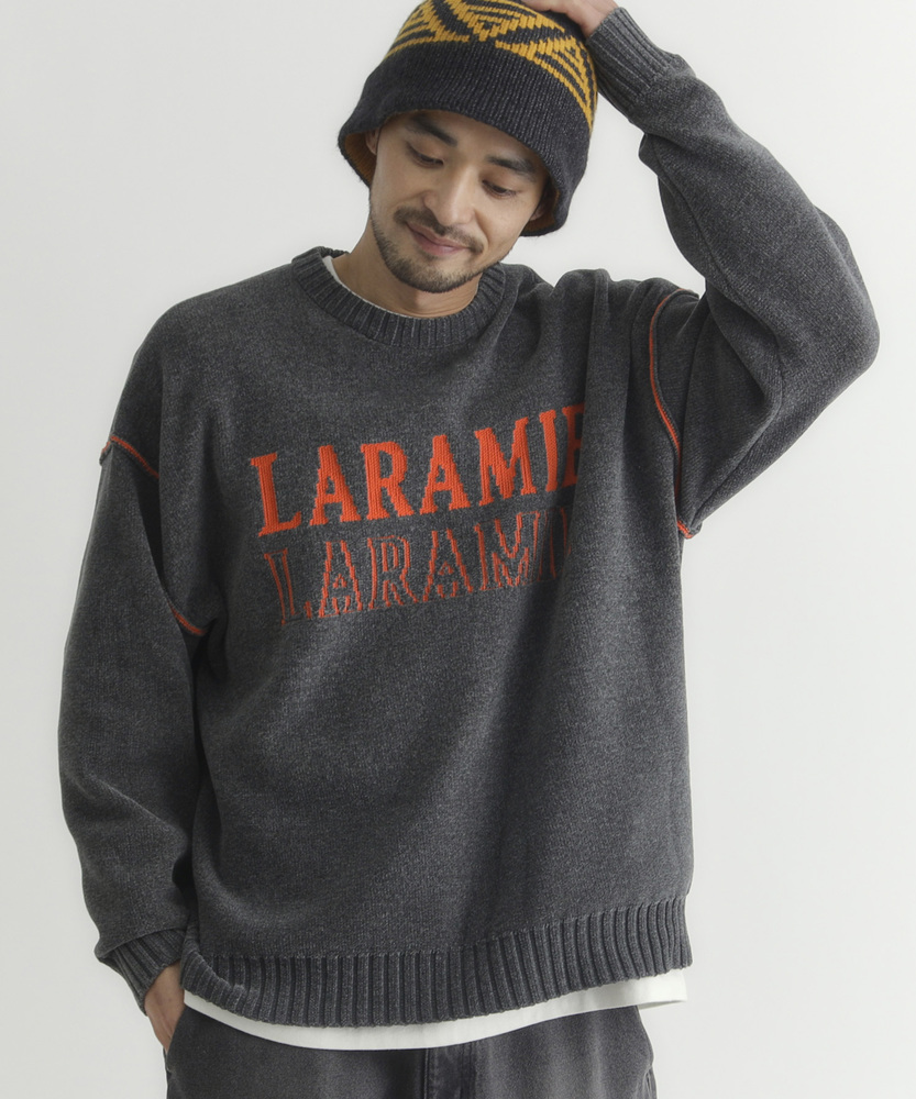 モールニットロゴクルーネックセーター(M ネイビー): トップス｜Right