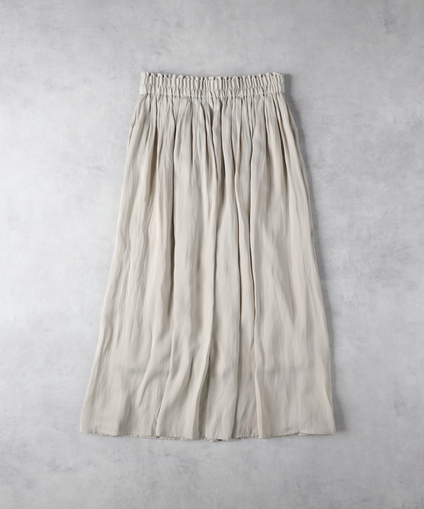 サテンギャザースカート(M ライトベージュ): スカート｜Right-on公式