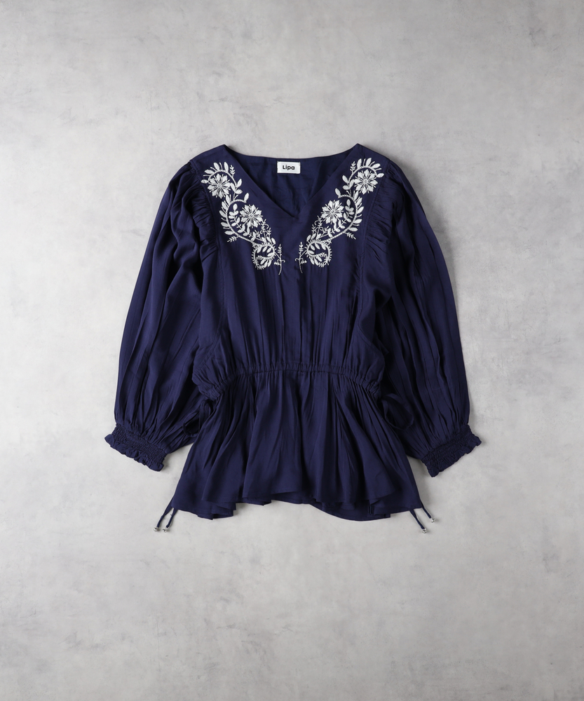 インド刺繍」ブラウス(M ネイビー): トップス｜Right-on公式オンライン