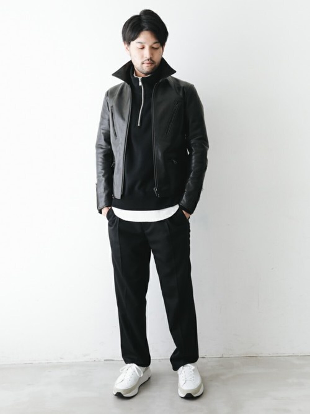 MAIN ATTRACTIONのライダースジャケットを使った人気ファッション