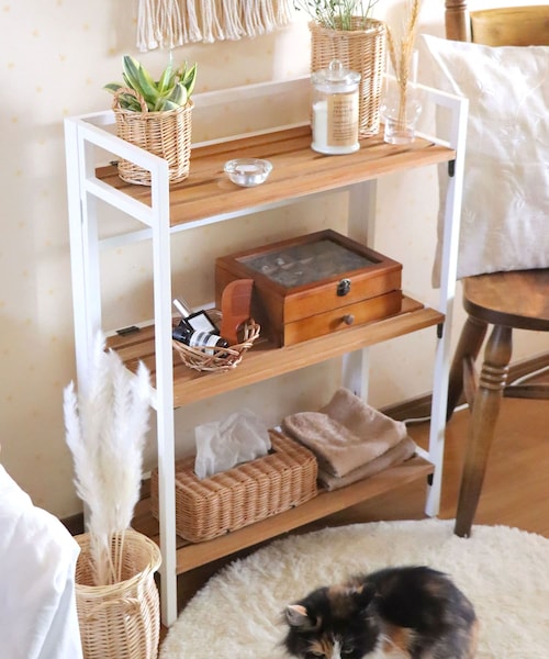 salut!（サリュ!）の「オールドウッド折りたたみ3段ラック（その他