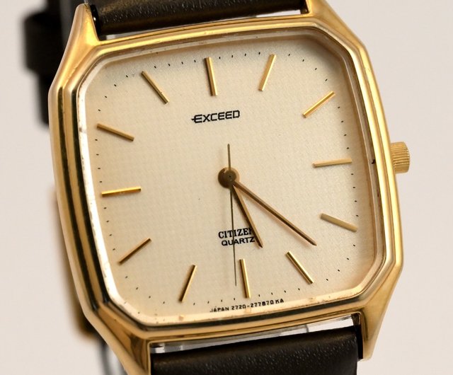 Japan Vintage CITIZEN Exceed 30mm Octagon Beige Tone dial Men's