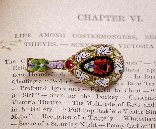 送料無料】台湾 イタリア製アンティーク、ミクロモザイクの伝統工芸