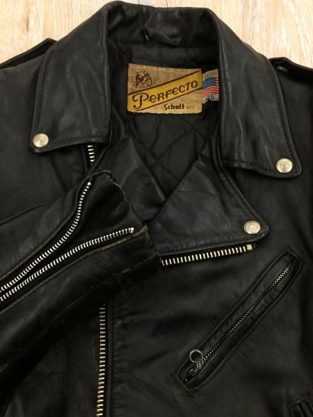 Schott(ショット) / ダブルライダースジャケット/36/レザー/BLK/80s