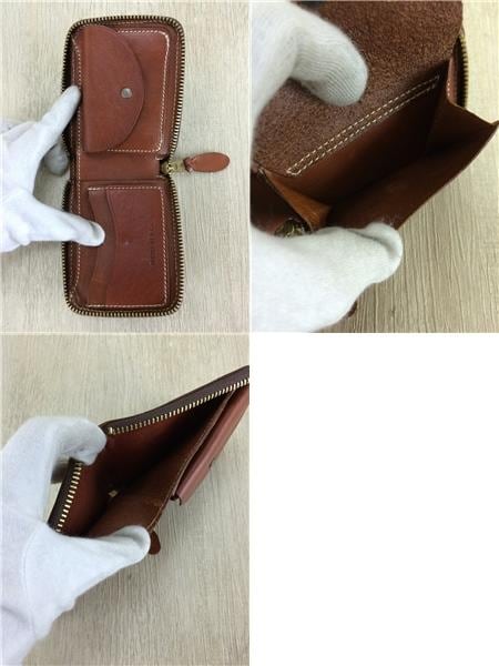 RRL(ダブルアールエル) / 2つ折り財布/レザー/BRW/カービング/ブラウン