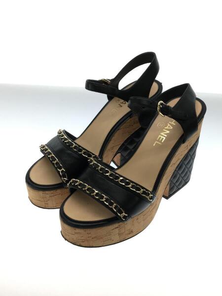 シャネルCHANEL サンダルチェーンサンダル39 ココマークマトラッセ