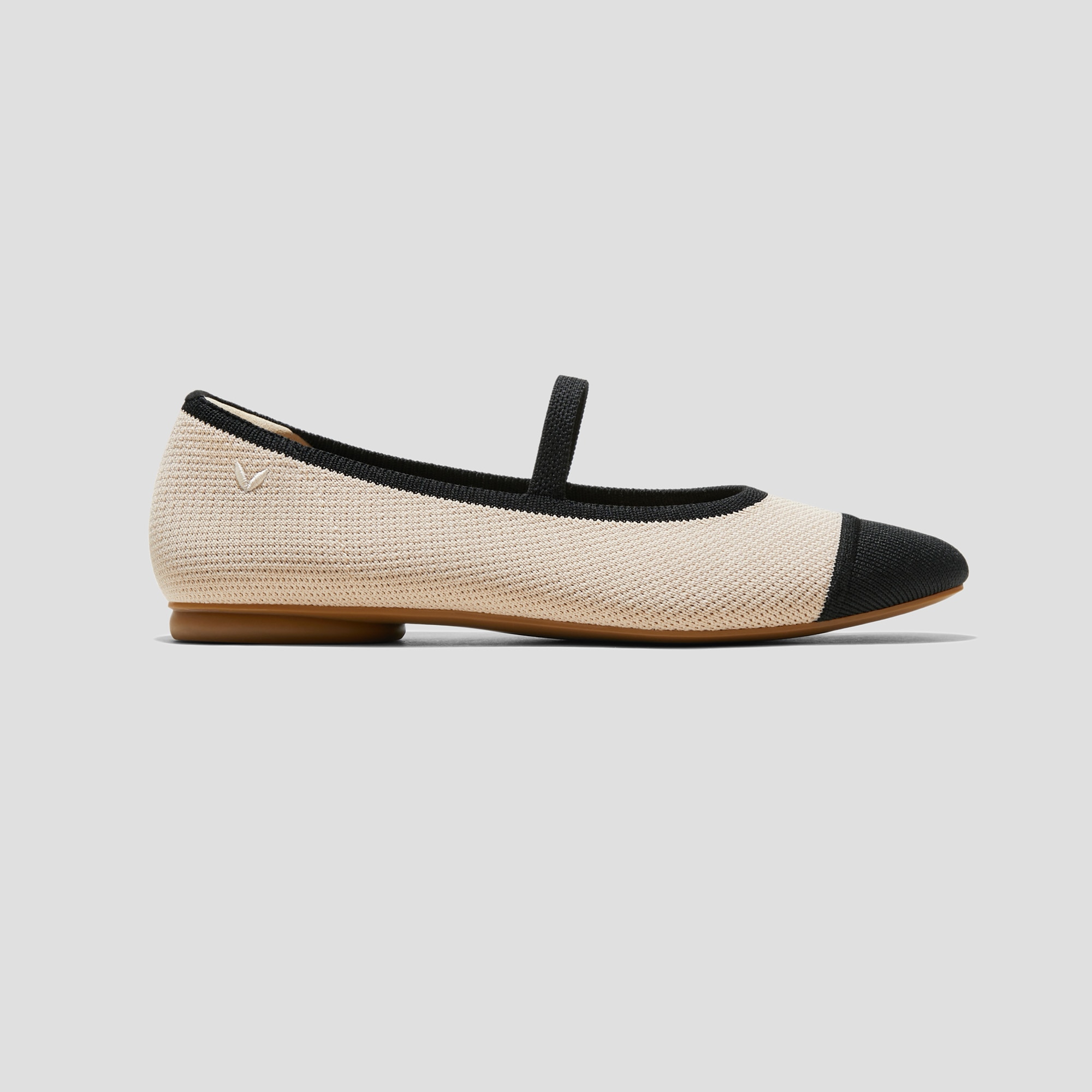 Almond-Toe Mary-Jane (Tamia Mary-Jane), ALMOND & BLACK, EU35 | VIVAIA