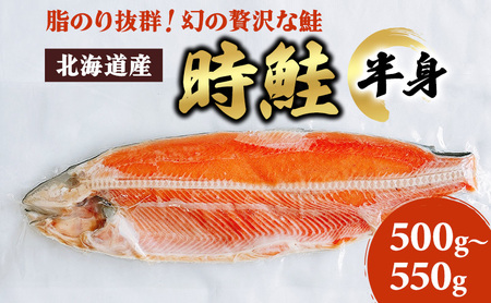 北海道産 時鮭 半身 500g～550g 鮭 さけ シャケ 魚 甘塩 冷凍 半身加工
