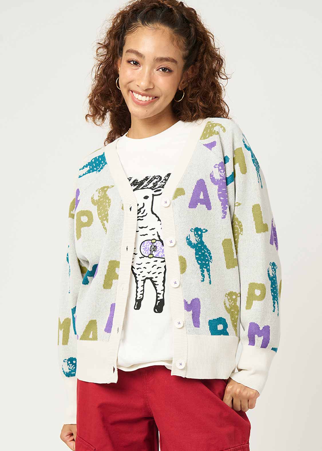 ラムチョップペインティング｜ドルマンスリーブカーディガン