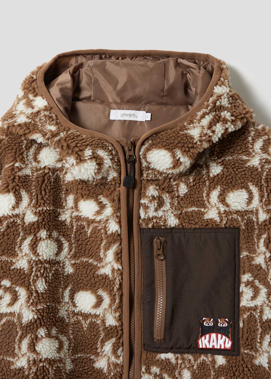 イカク｜ジャカードボアジップパーカー｜ユニセックス｜グラニフ