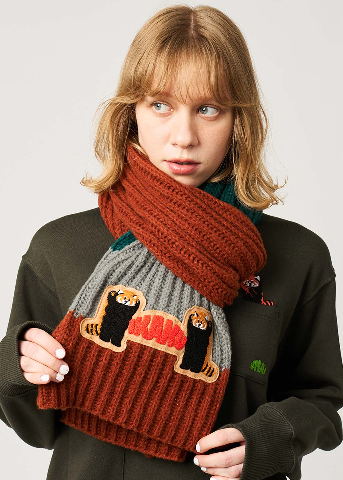 イカク｜ニットラインマフラー｜ユニセックス｜グラニフ(graniph)公式