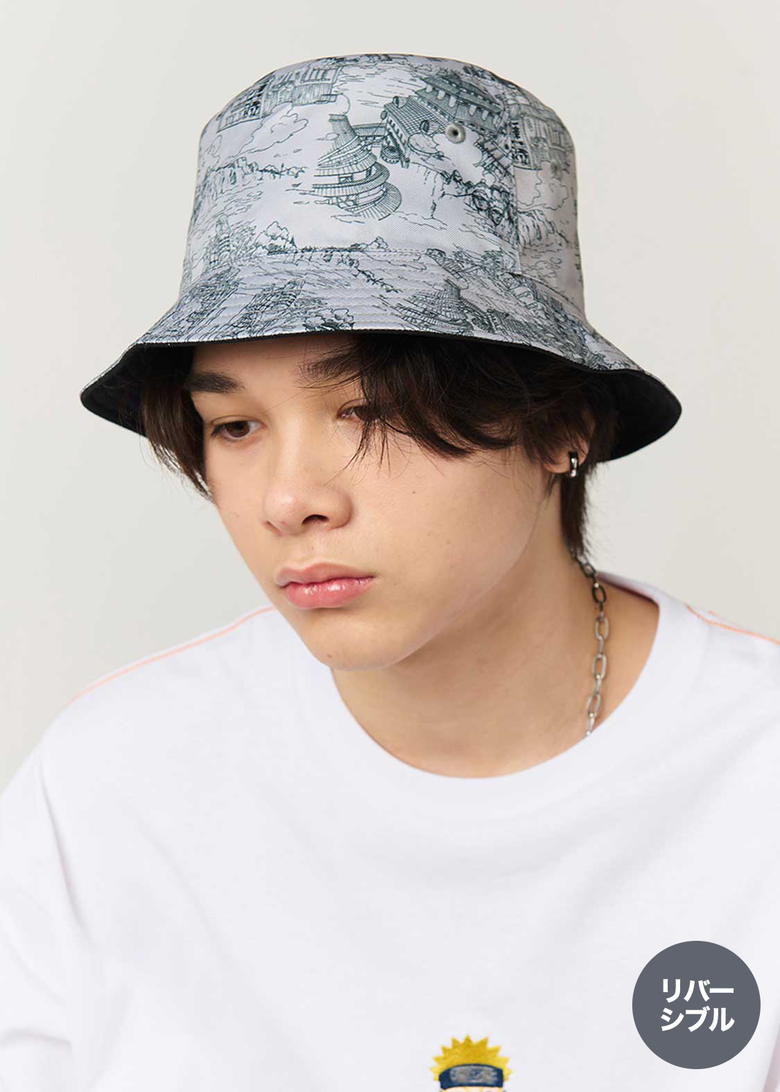 木ノ葉隠れの里｜リバーシブルバケットハット｜ユニセックス｜グラニフ