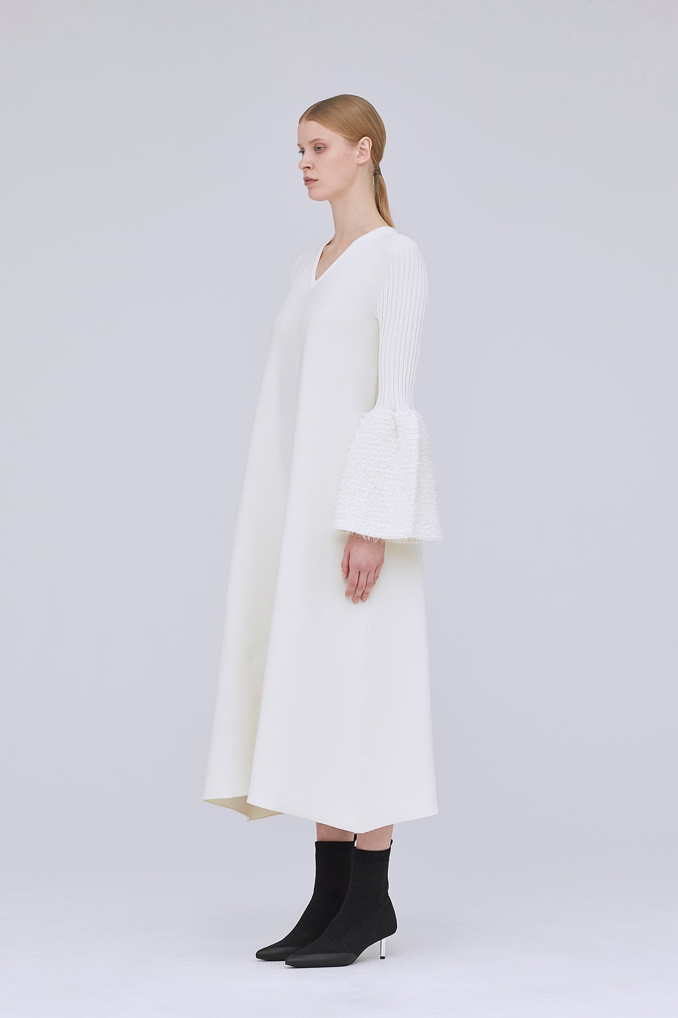 POTTERY REEF LUXE LONG BELL SLEEVE FLARE DRESS