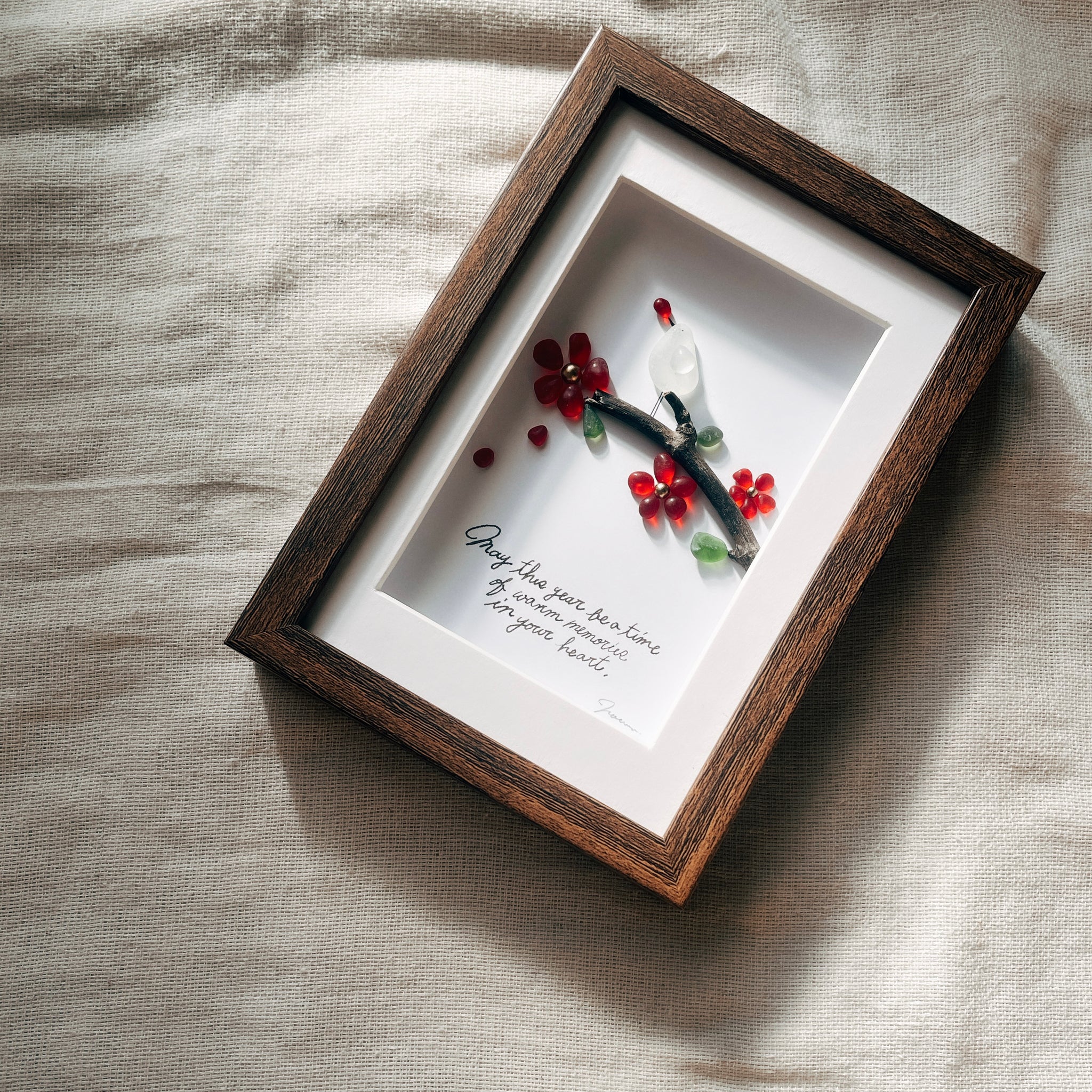 心暖かな一年になりますように【シーグラスお正月アート】｜umihana