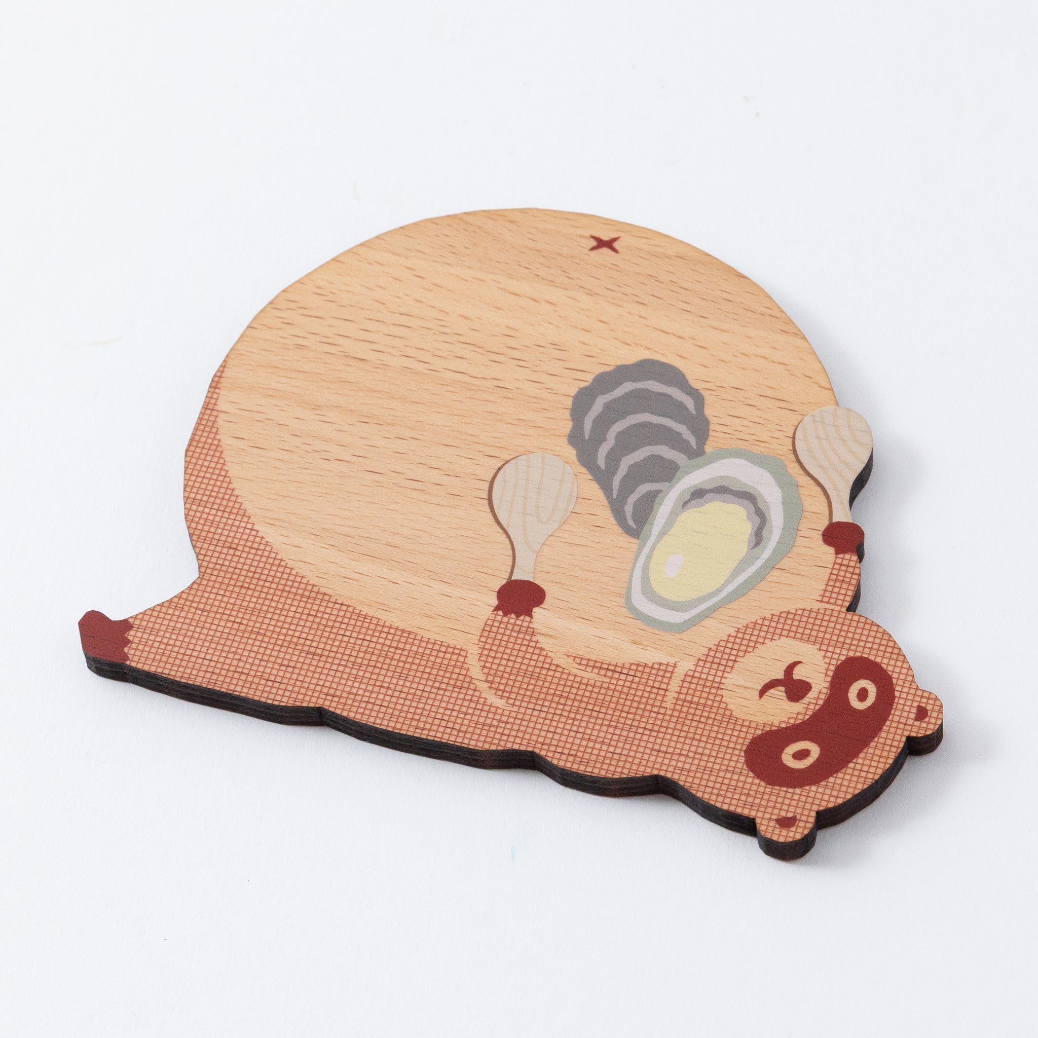木製コースター・どうぶつモチーフ【ひろしまたぬき】｜Ten＆O Art+