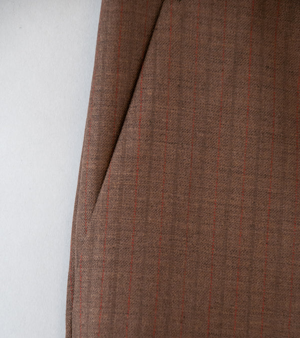 Auralee 'Bluefaced Wool Narrow Slacks' (Brown Red Stripe) – C'H'C'M'