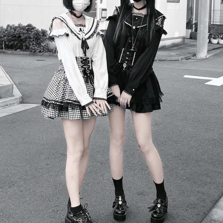 VirtualParadise】レース＆リボンコルセット風フリルスカート◇ミニ