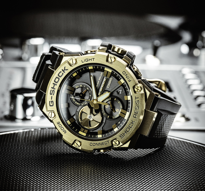 Наручные часы Casio GST-B100GB-1A9ER Золото\Черный – купить онлайн