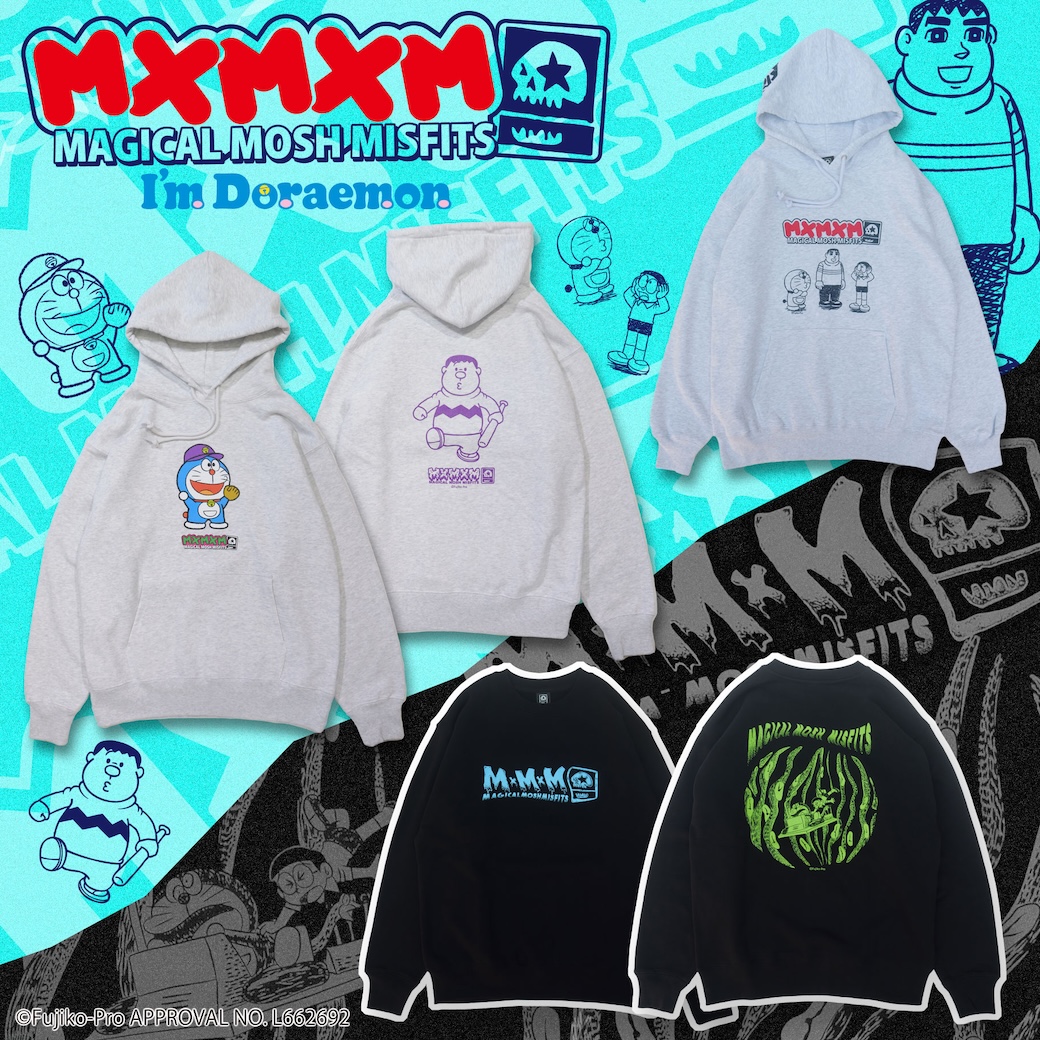 I'm DoraemonのHOODIEとSWEATがMxMxMから限定コレクションで登場