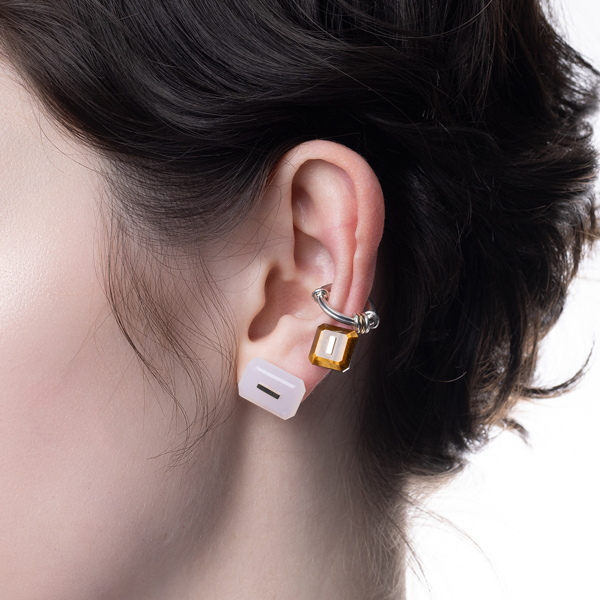 K18 MANHATTAN オクタゴン フープ ピアス