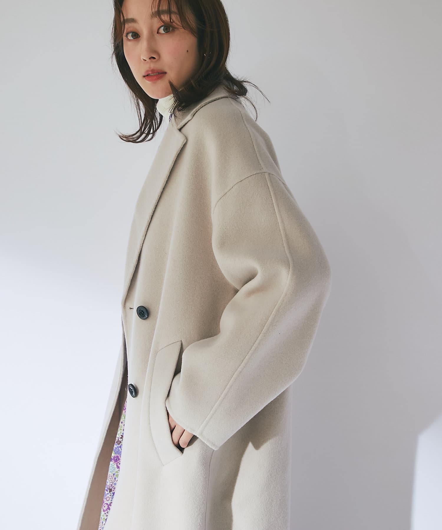 長く着れる大人の上質アウター】ダブルフェイスロングコート | La