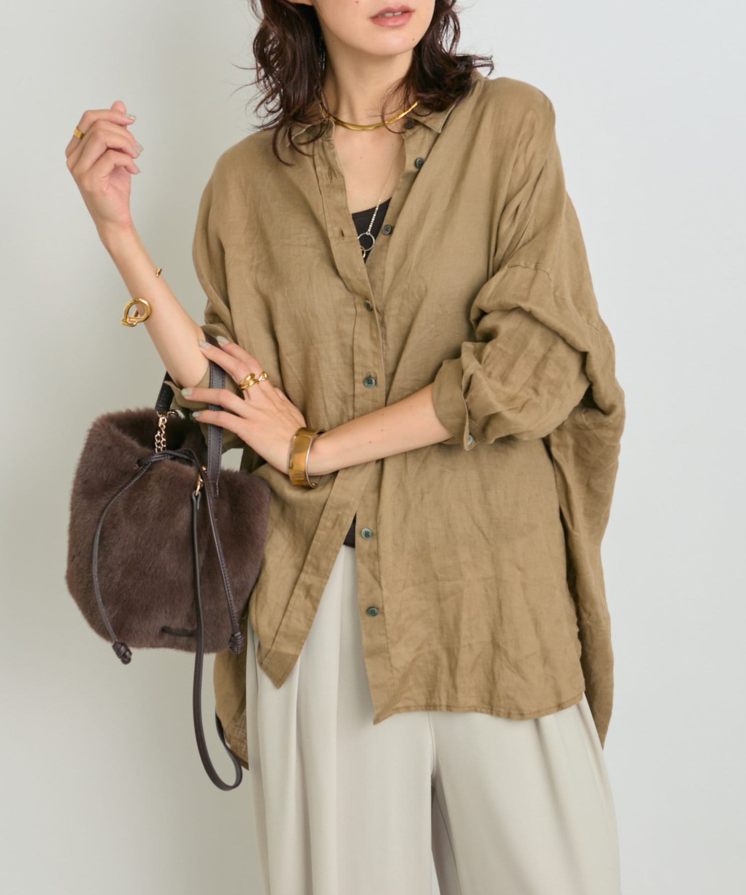 一枚でも羽織でも活躍！】リネンワイドシャツ | RIVE DROITE