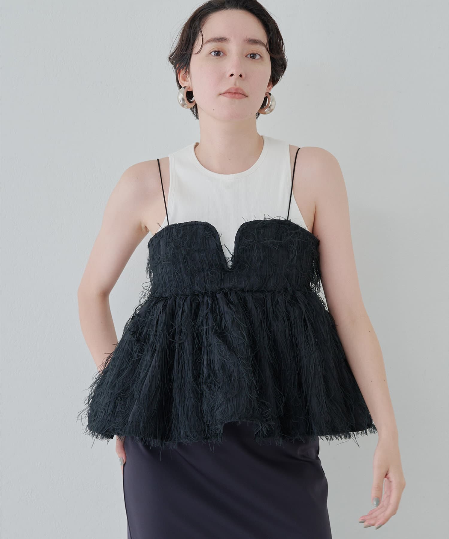 フェザーキャミブラウス | Whim Gazette(ウィム ガゼット)レディース