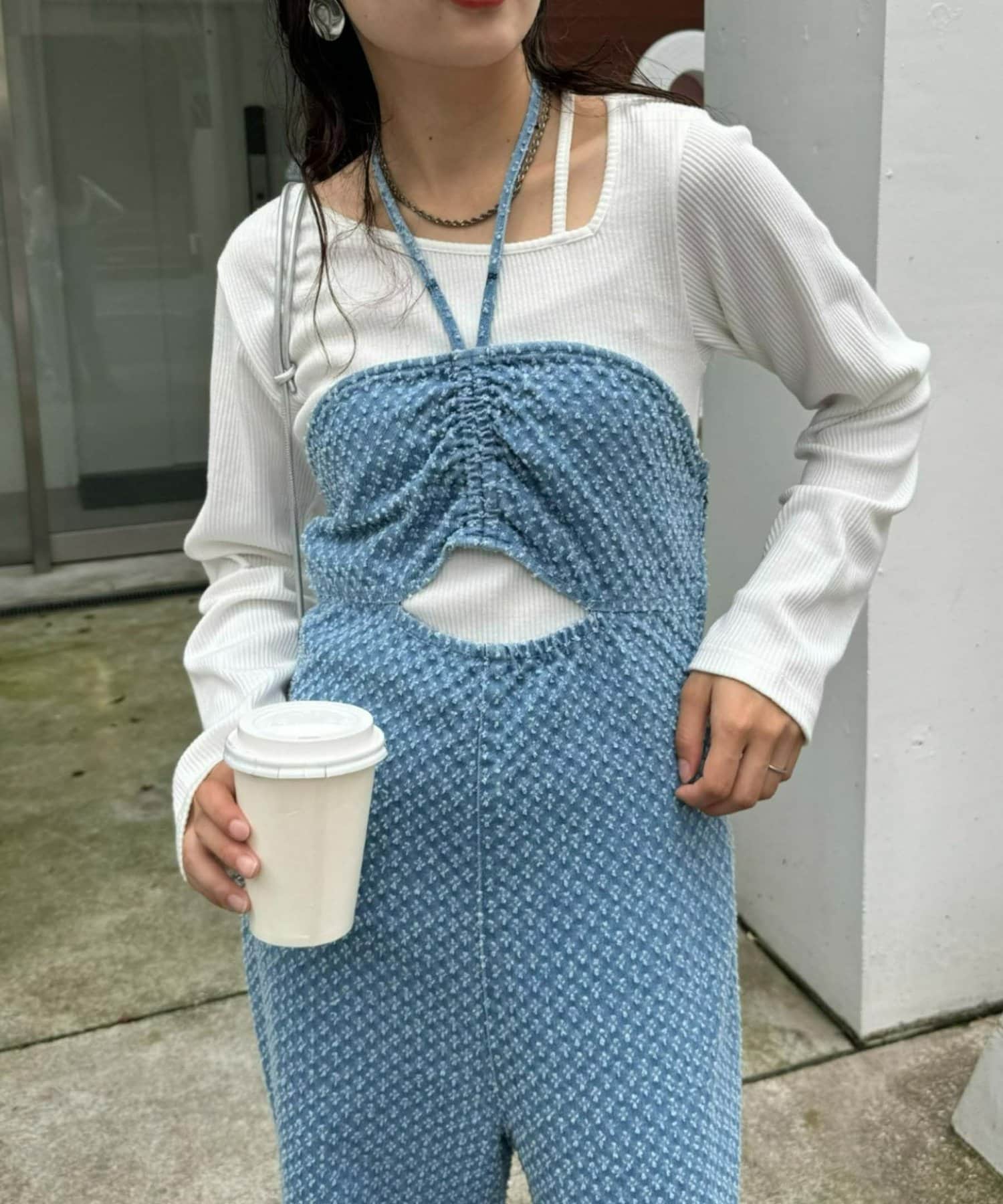 HELLO.SANFRANCISCO】デニムホルターネックサロペット | CIAOPANIC