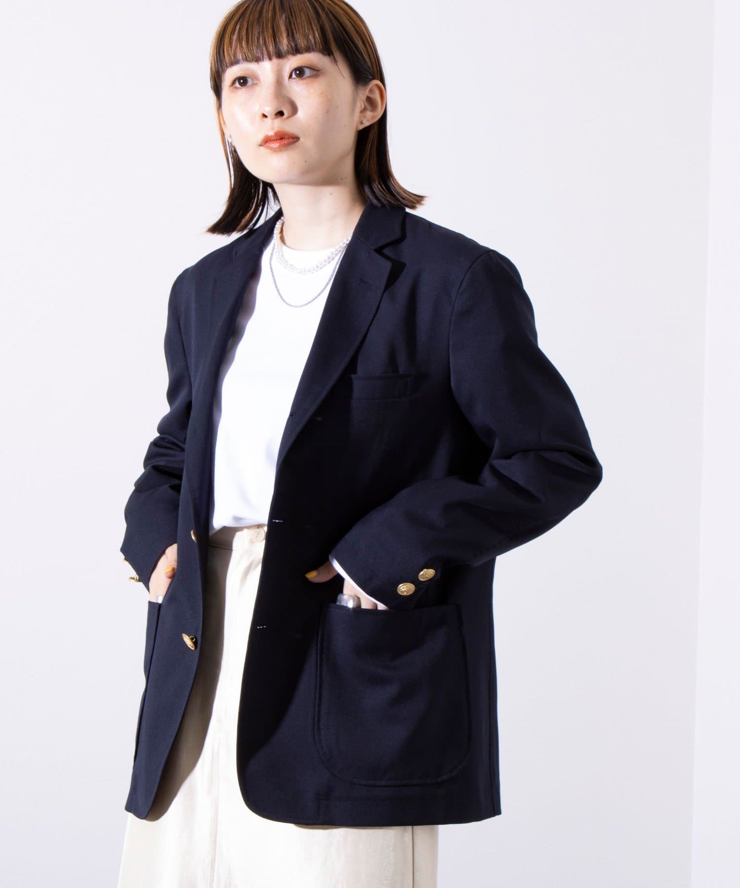 GLOSTER】ネイビーブレザー 紺ブレ 金ボタン シングル | FREDY