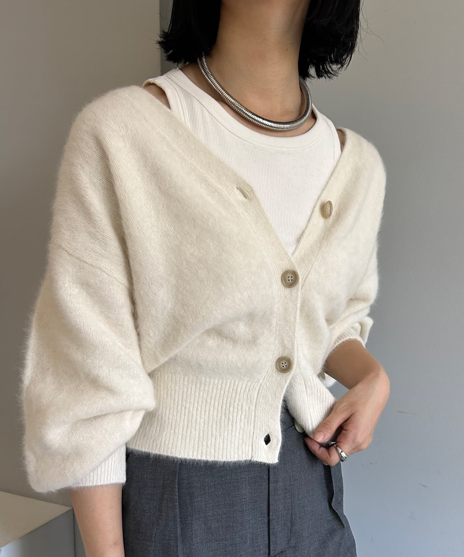 SHENERY】ファーカシミヤ3WAYニットカーディガン | OUTLET