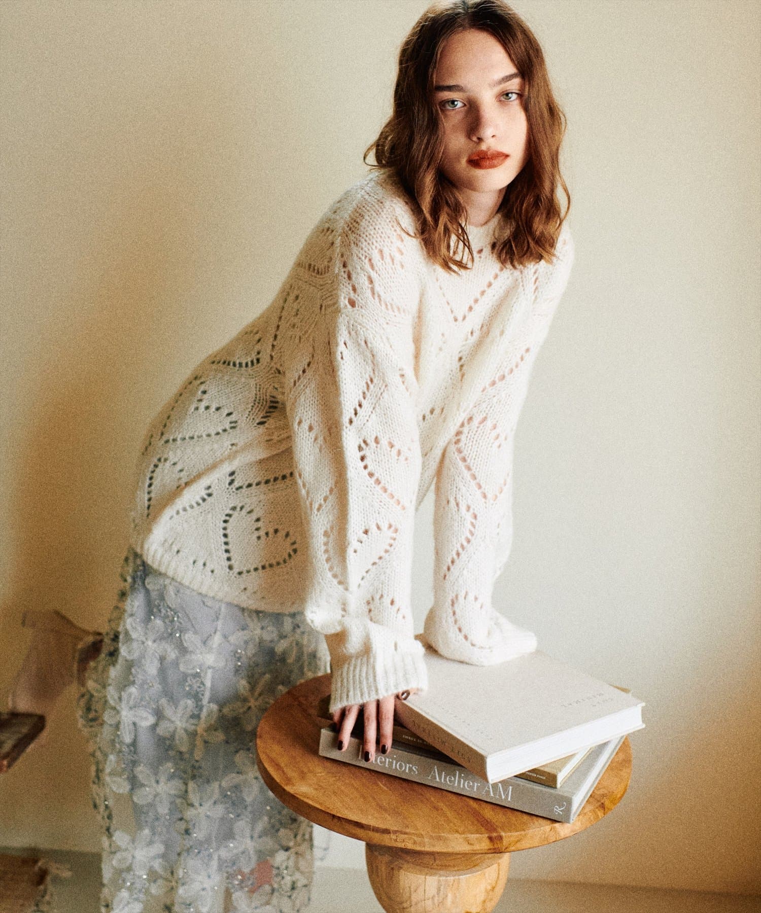 SNSで話題！】透かしハート柄ゆるニット | natural couture(ナチュラル