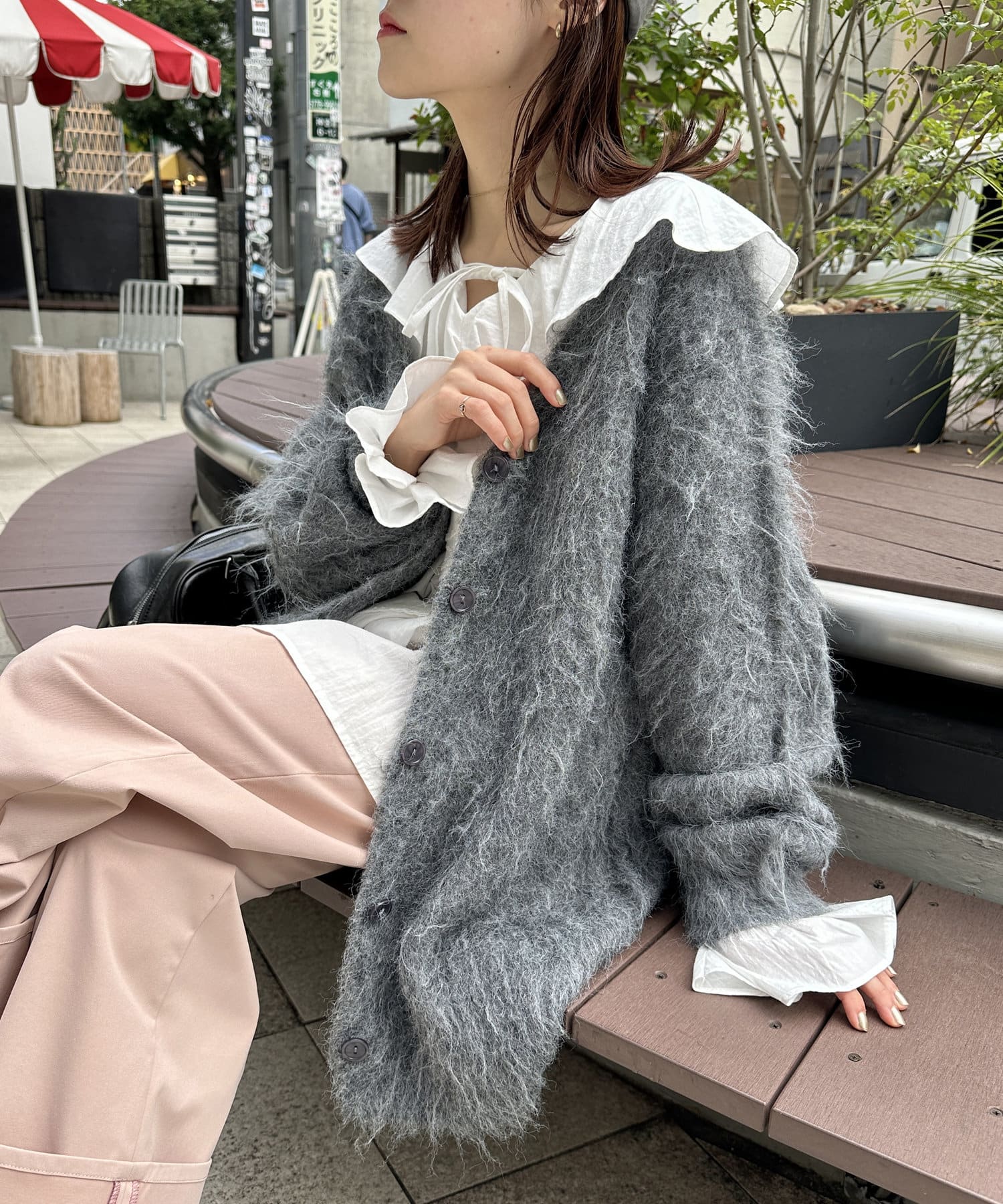 6色展開】MIXシャギービッグニットカーディガン | w closet(ダブル