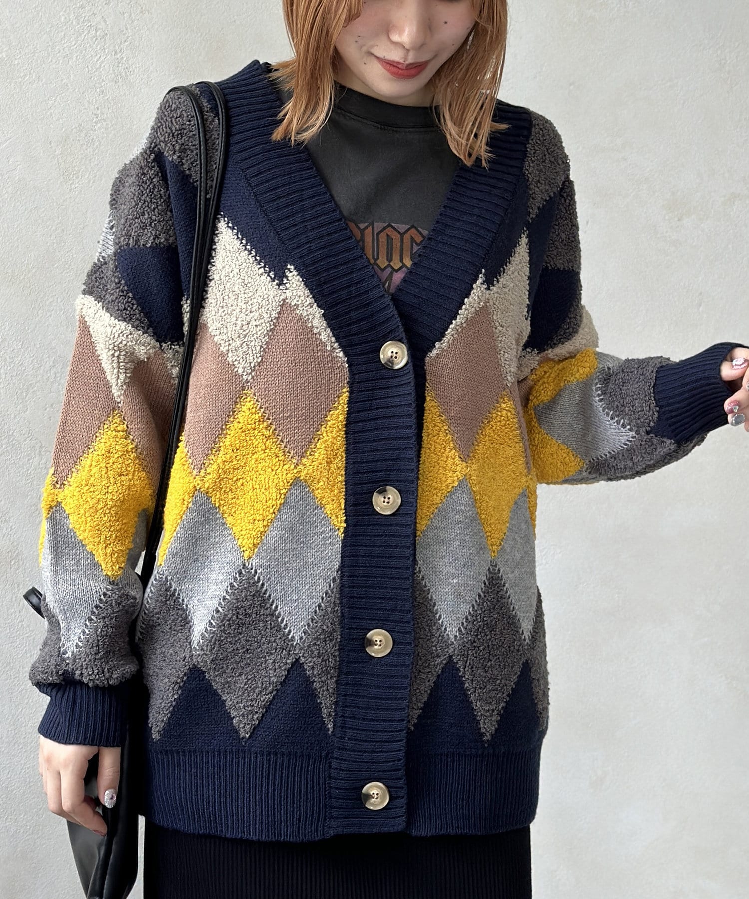 サガラアーガイルニットカーディガン | CPCM(シーピーシーエム