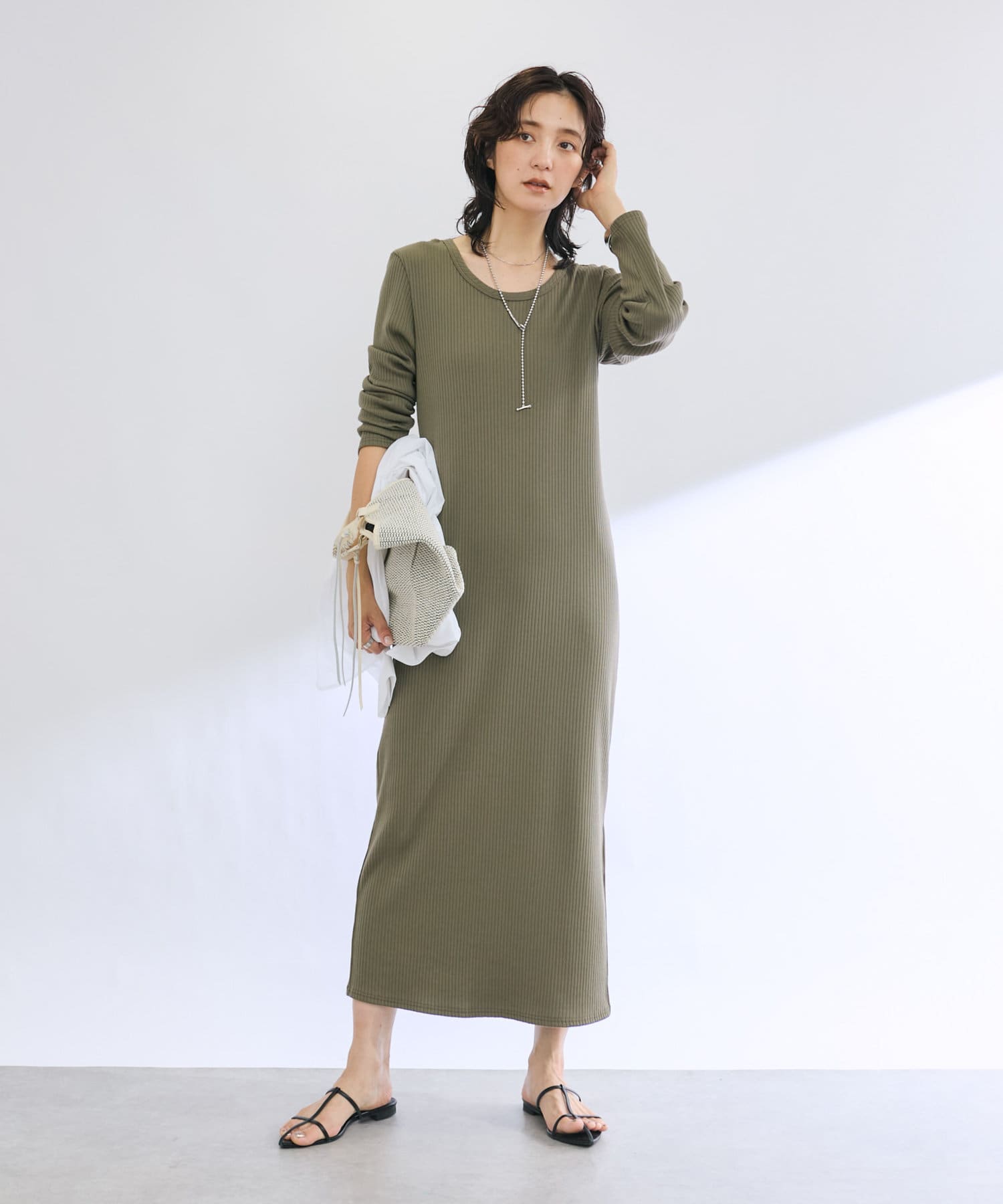 全骨格細見え】2WAYロングリブワンピース | RIVE DROITE(リヴドロワ
