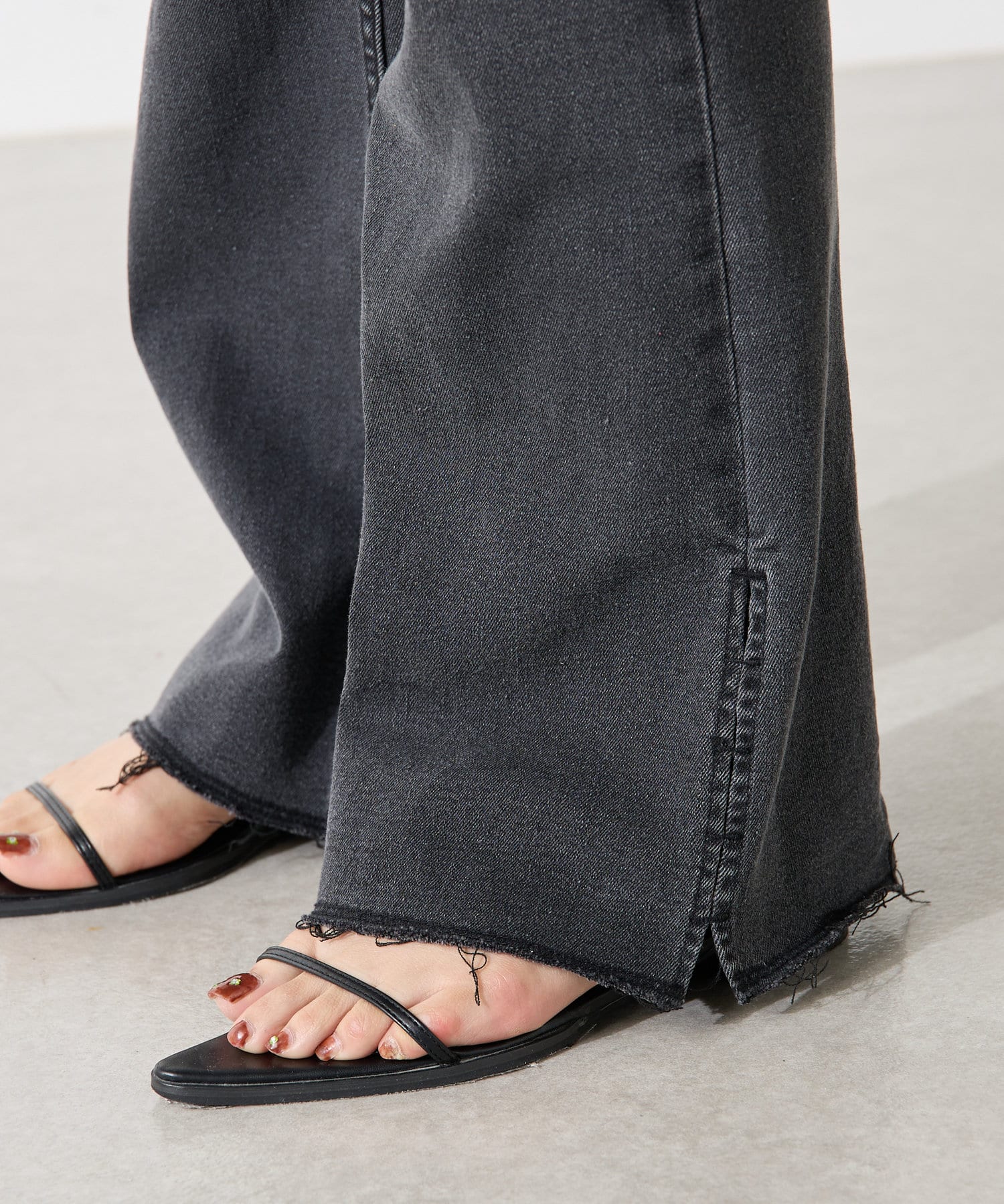 新色登場】【長さをカットできる/伸縮性◎】Q.anos セルフカットデニム