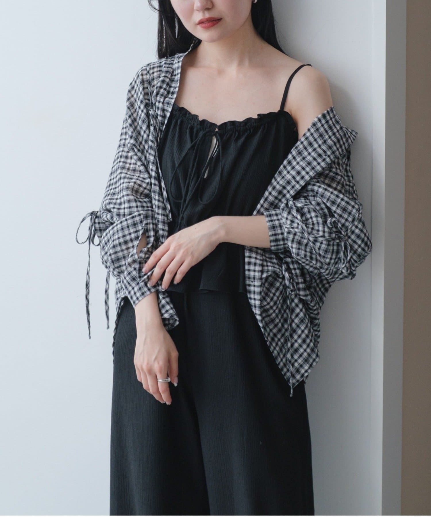低身長サイズ/2サイズ展開/無地&チェック】ペプラムキャミサロペット