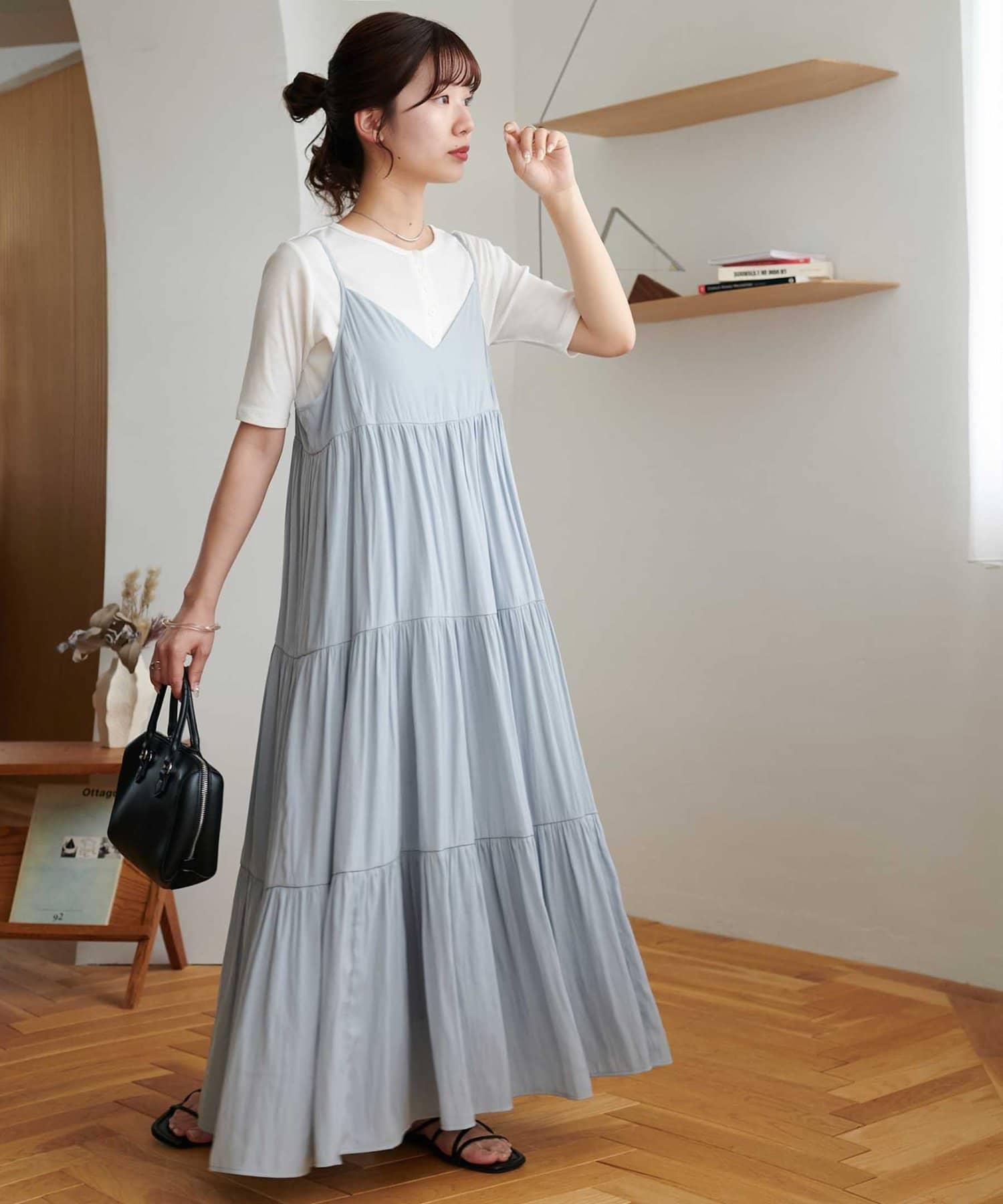 シーズンレスで使える◎》メモリーサテンキャミワンピース | DISCOAT