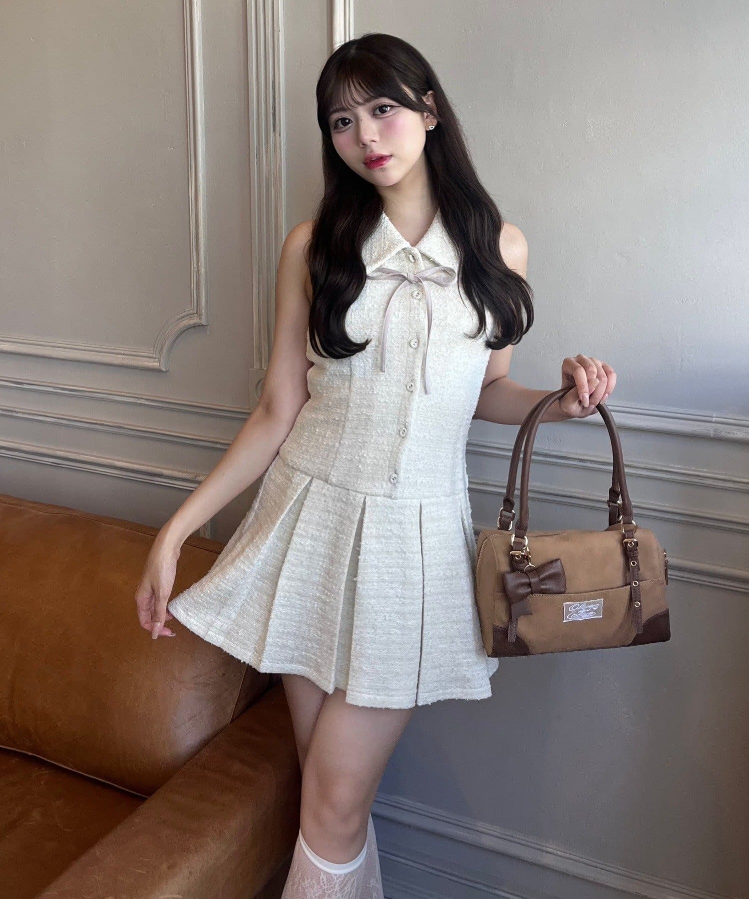 完売カラー再販売】YUI企画 ノースリーブシャツミニワンピース | OLIVE