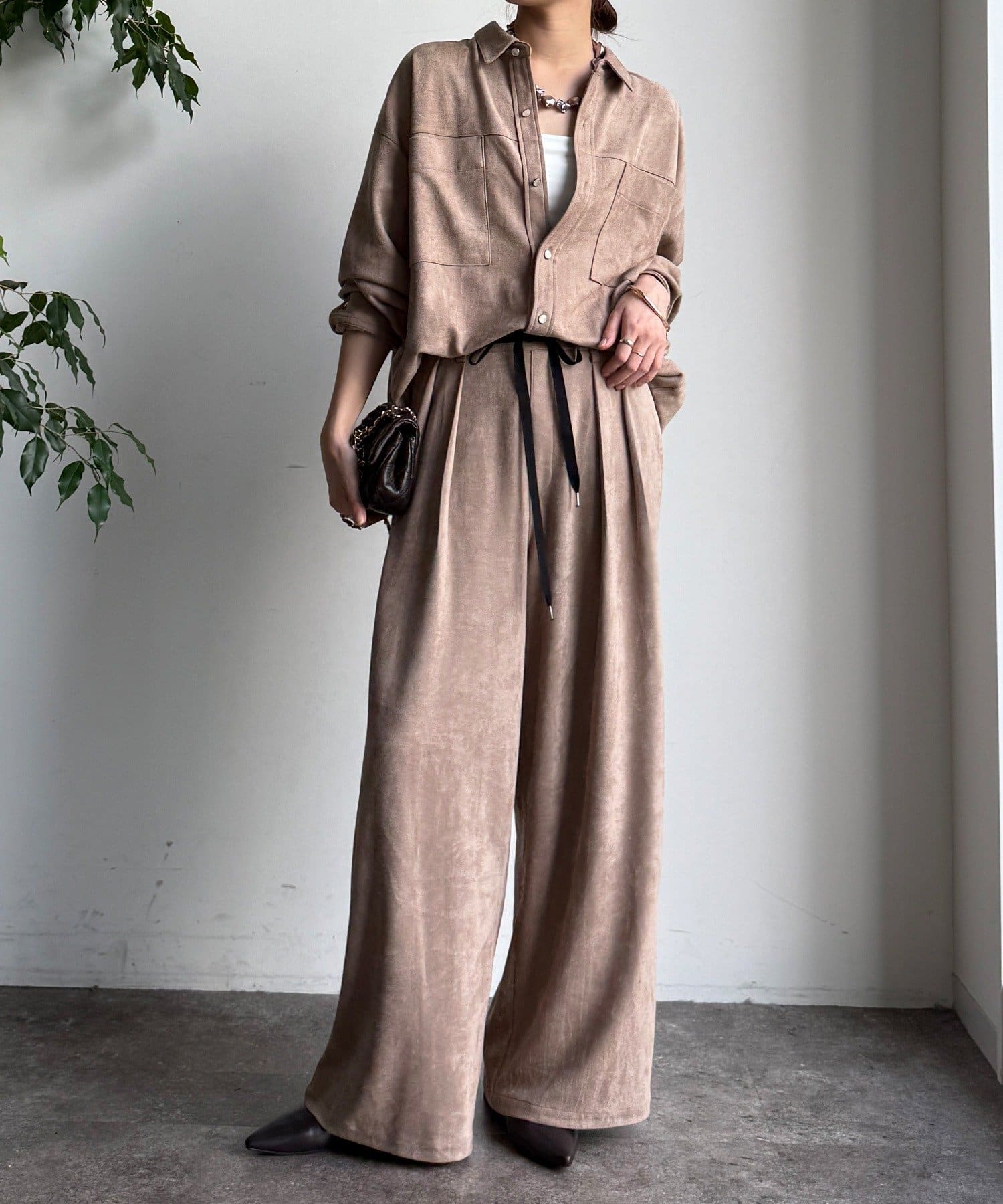 セットアップ対応】スウェードシャツ | DOUDOU(ドゥドゥ)レディース