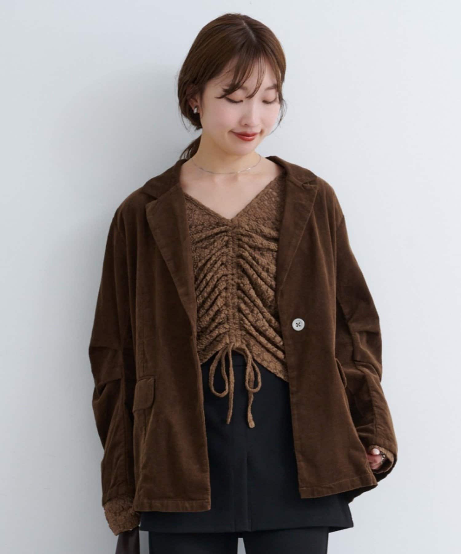 新品 プリンス コーデュロイジャケット ブラウン レディースLL 楽天