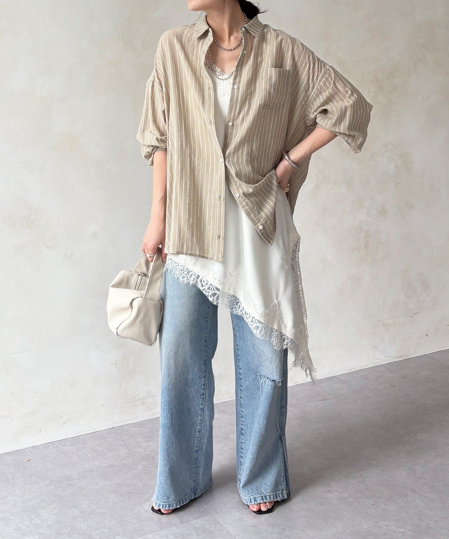 完売カラー再追加！】アシメレースキャミ | DOUDOU(ドゥドゥ