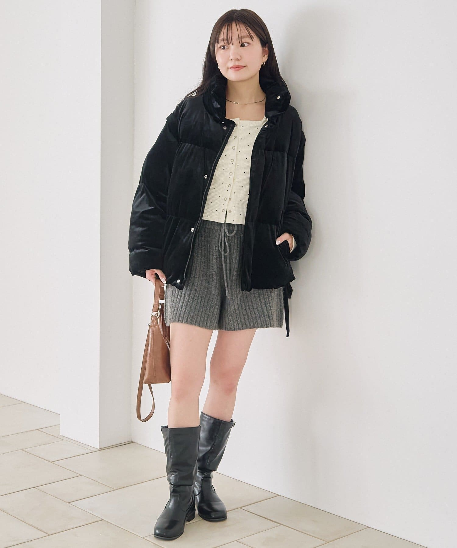 袖取り外し可/2WAY】ベロアパディングブルゾン | Kastane(カスタネ