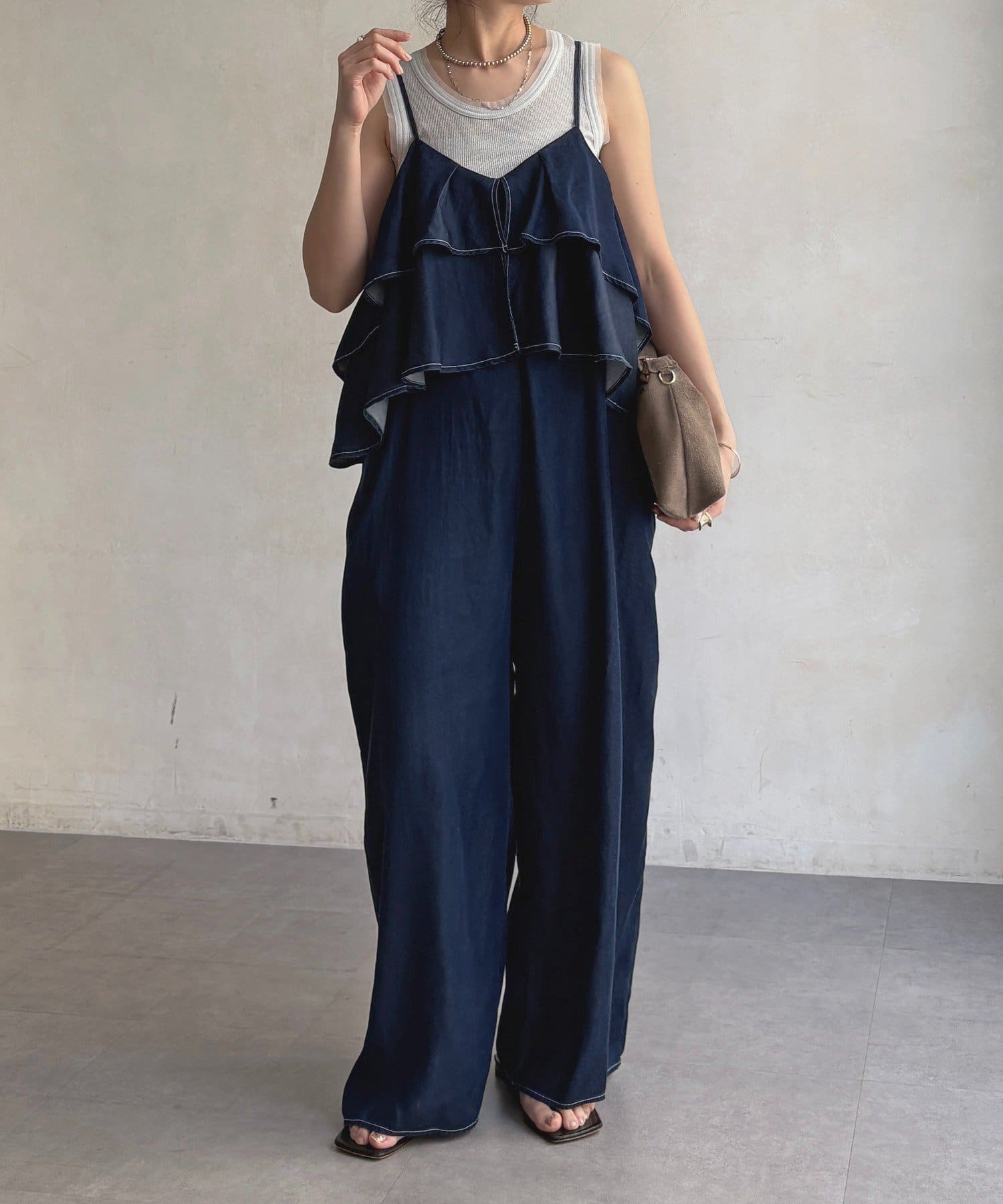 WEB限定】 デニムフリルサロペット | DOUDOU(ドゥドゥ)レディース