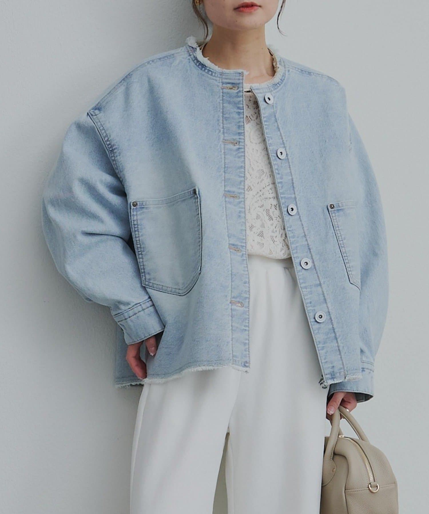 セルビッチデニムノーカラージャケット | PUAL CE CIN(ピュアルセシン