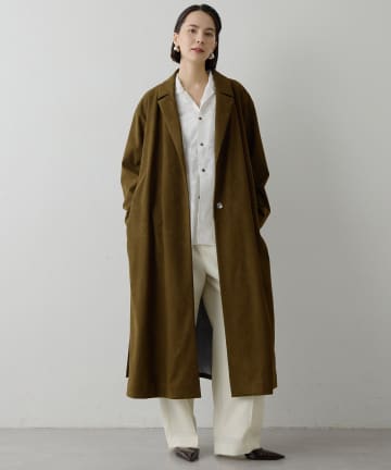 ノーカラーロングリバーコート | Whim Gazette(ウィム ガゼット