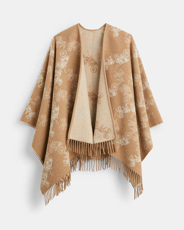 公式】COACH – コーチ | リバーシブル ホース アンド キャリッジ ポンチョ