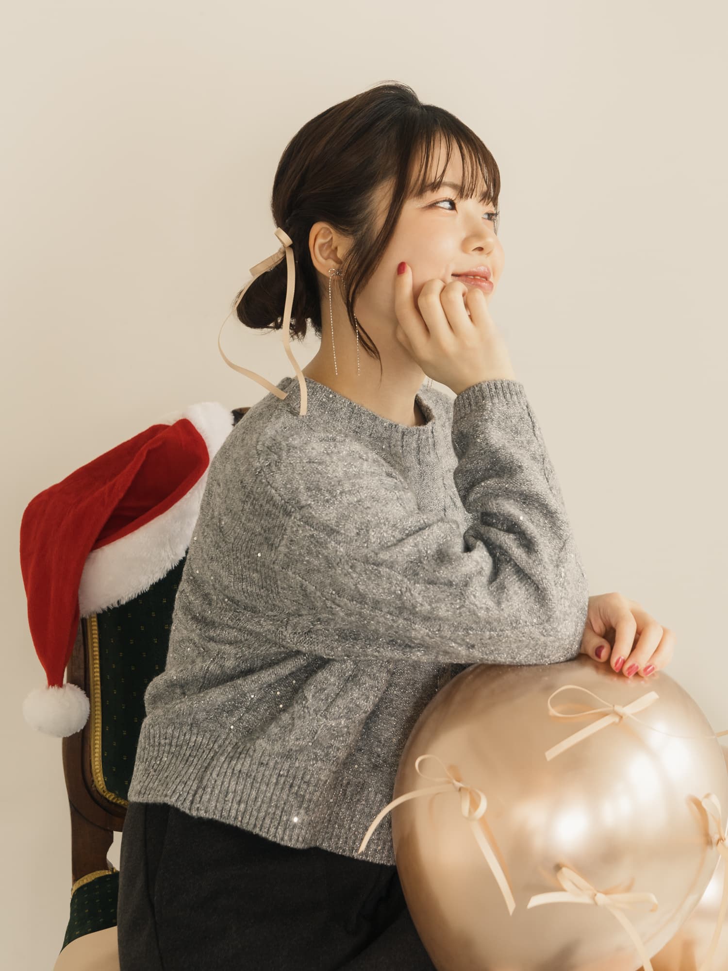 YUNA SANTA】スパンコールケーブルミックスニット | 小柄・低身長女性