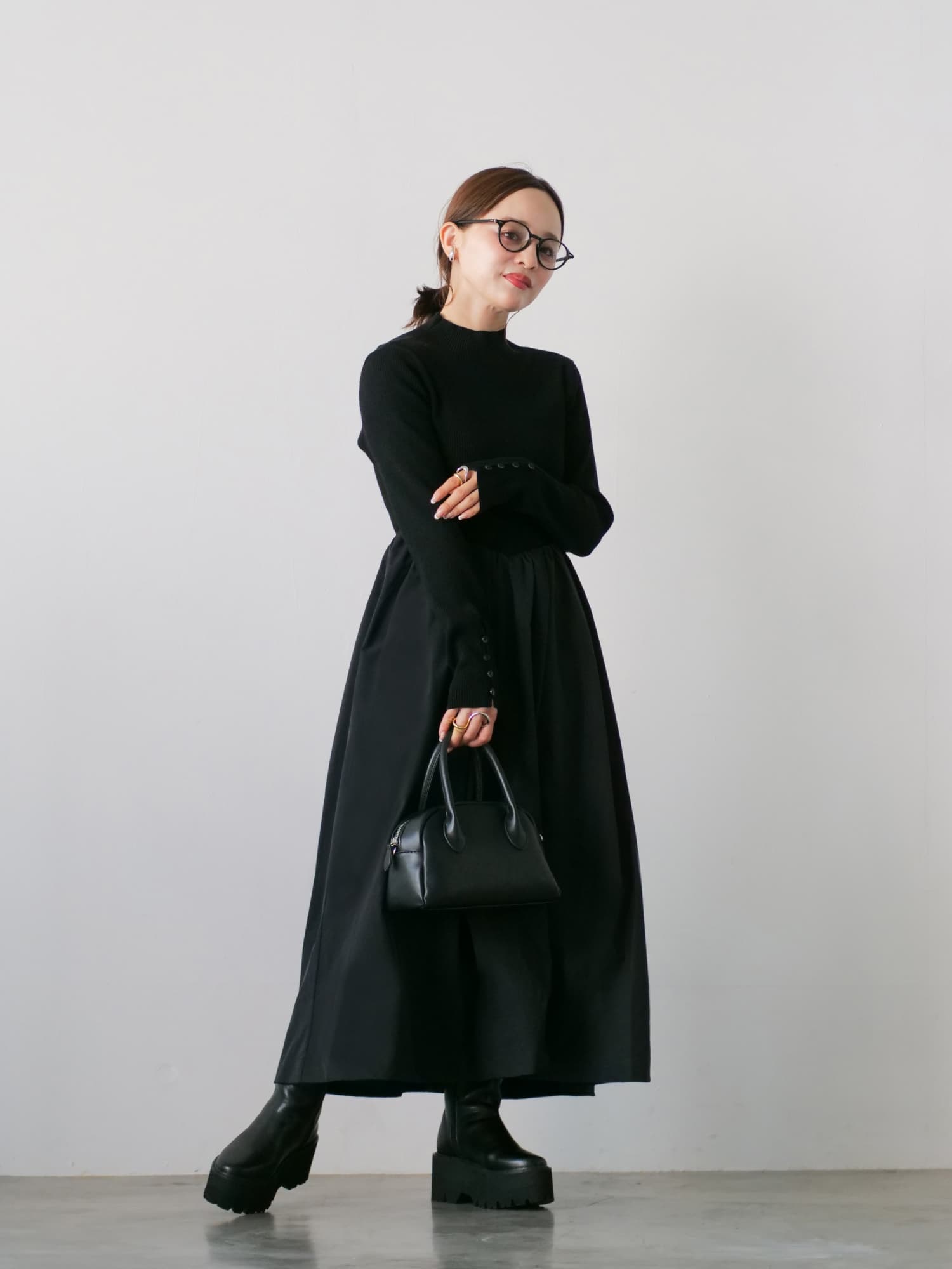 田中亜希子さんコラボ】Vカットドッキングワンピース-short & regular