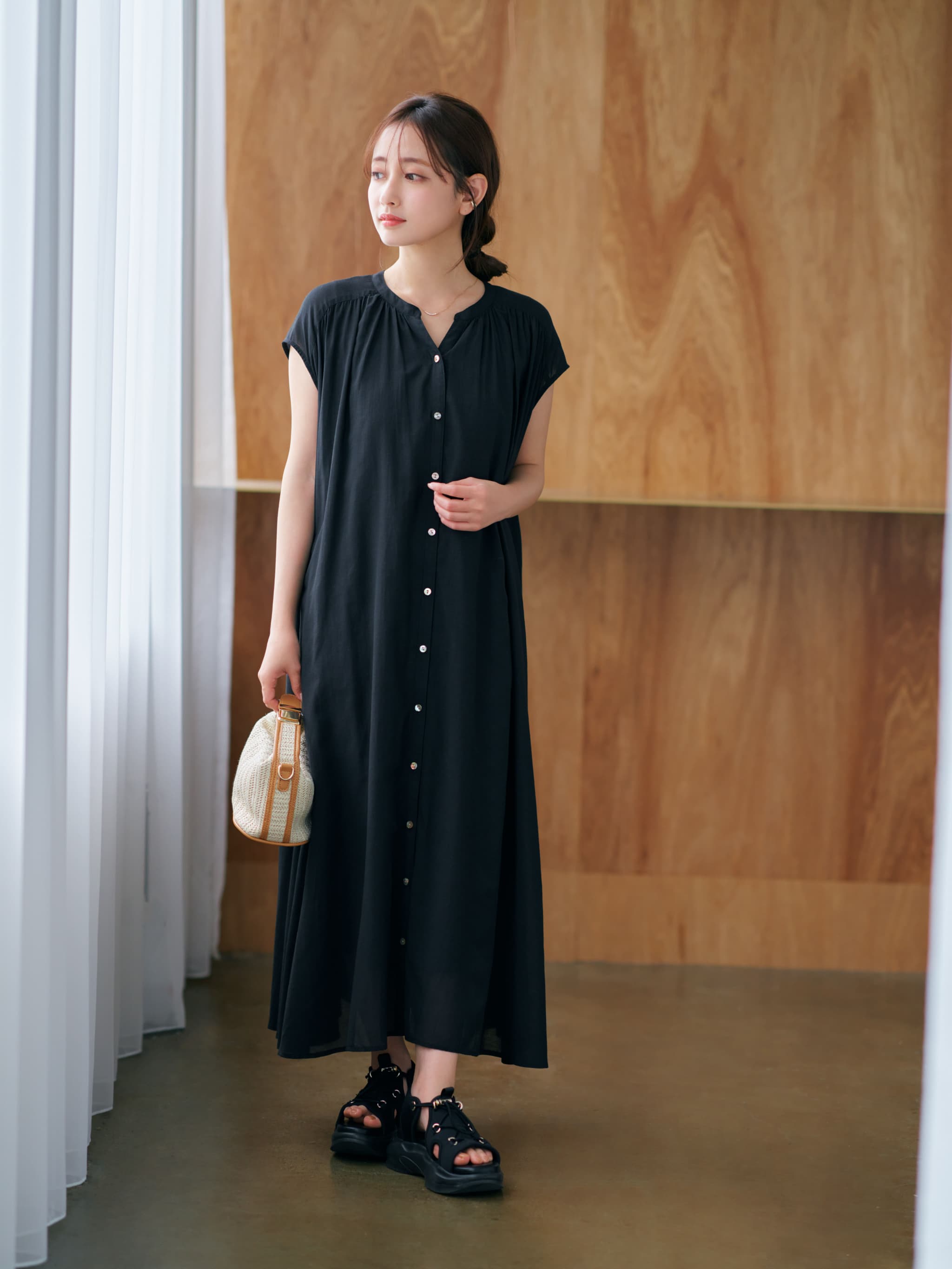 エアリーギャザーワンピース-short & regular | 小柄・低身長女性向け