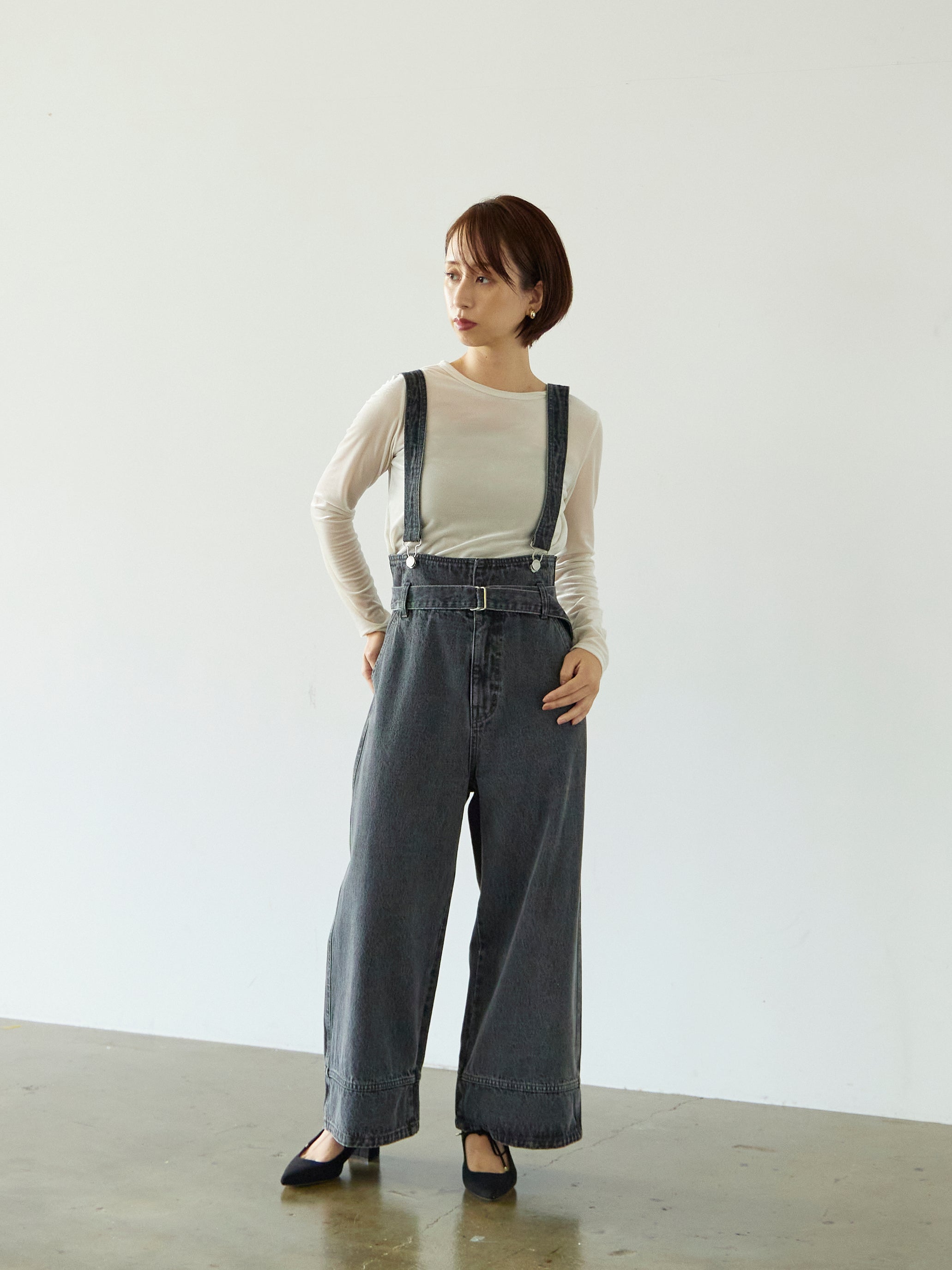 2wayハイウエストサロペットデニム | 小柄・低身長女性向け